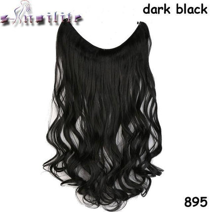 Invisible Halo Hair Extensions | Silky Straight | Synthetic Heat Resistant | Easy Slip-On Design | No Clips or Glue | Double Drawn for Fullness | 20 Inch Length | Multiple Colors Available