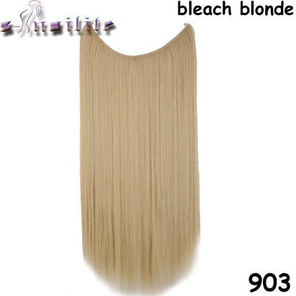 Invisible Halo Hair Extensions | Silky Straight | Synthetic Heat Resistant | Easy Slip-On Design | No Clips or Glue | Double Drawn for Fullness | 20 Inch Length | Multiple Colors Available