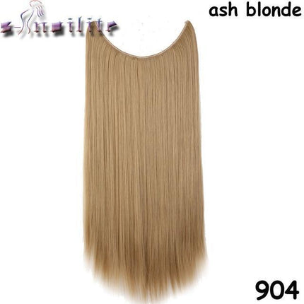 Invisible Halo Hair Extensions | Silky Straight | Synthetic Heat Resistant | Easy Slip-On Design | No Clips or Glue | Double Drawn for Fullness | 20 Inch Length | Multiple Colors Available