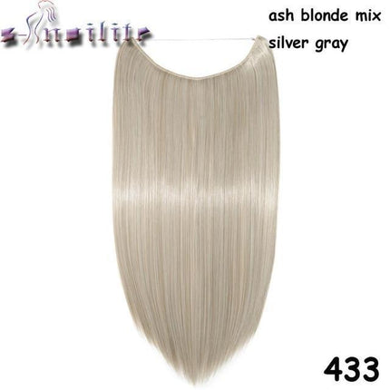 Invisible Halo Hair Extensions | Silky Straight | Synthetic Heat Resistant | Easy Slip-On Design | No Clips or Glue | Double Drawn for Fullness | 20 Inch Length | Multiple Colors Available