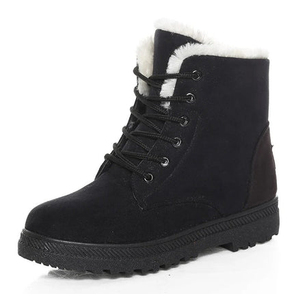 LUNA | Women’s Ankle Winter Booties | Low Heel Platform | Cozy Fur Lining | Warm Stylish Footwear for Snowy Weather