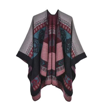 PAISLEY Poncho Cape | 4-in-1 Versatile Shawl Wrap Scarf for Women | Elegant & Cozy Winter Layering | Perfect for Casual, Office, Travel | Stylish Warmth