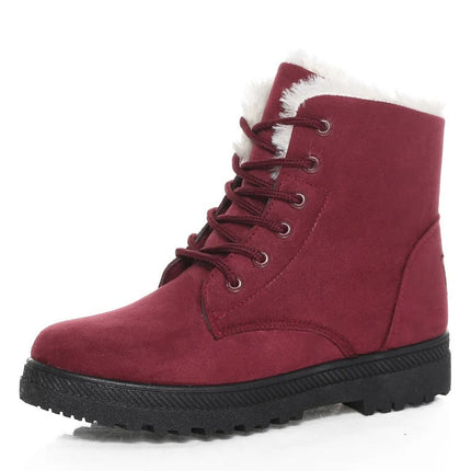 LUNA | Women’s Ankle Winter Booties | Low Heel Platform | Cozy Fur Lining | Warm Stylish Footwear for Snowy Weather
