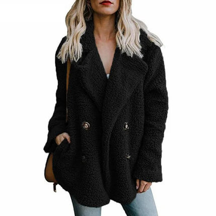 MAILA | Women's Oversized Faux Fur Teddy Coat | Fluffy Long Sleeve Winter Jacket | Luxurious Warmth | Trendy Casual Outerwear