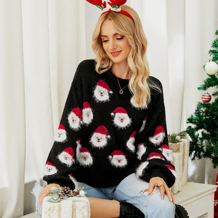 Jadis | Festive Santa Print Holiday Sweater | Multiple Colors | S-3XL | Cozy & Stylish Winter Wear