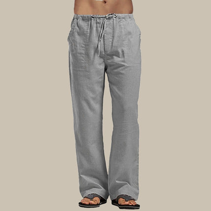 Van Hallen Men's Loose-Fit Long Pants | Elastic Waistband | Straight-Leg | Functional Side Pockets | Versatile Casual Wear | Available in Khaki, Black, Dark Grey, White, Dark Blue | Sizes S-3XL