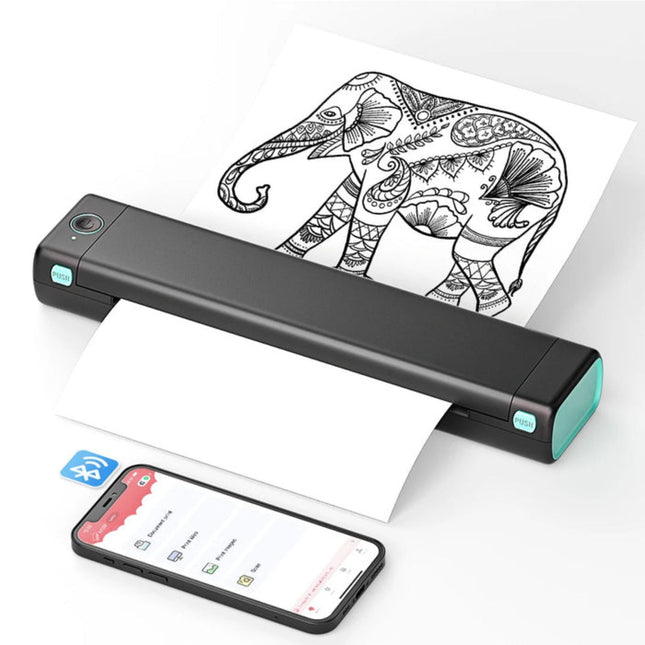 Compact Wireless Thermal Printer | Ink-Free | Bluetooth Connectivity | Portable Travel Design | Quick and Seamless High-Quality Printing from Phone or Laptop | Perfect for Documents, Photos, Labels