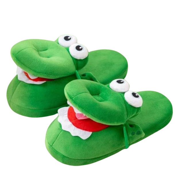 Fun Crocodile Inspired Slippers with Playful Opening Mouth | Warm Cotton Lining | Non-Slip Sole | Sizes 3.5-5, 6-8 | Cozy Indoor Footwear for Home | Unique Gift for Family and Friends