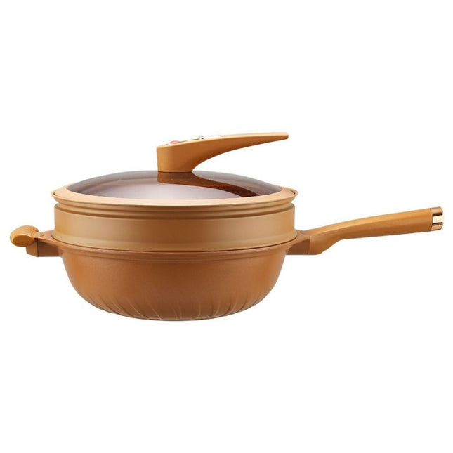 Iron Wok Cooking Pro | Non-Stick Iron | Micropressure Technology | Multipurpose Steamer Basket | Quick Healthy Cooking | Easy Clean | Gas & Induction Compatible | Dishwasher Safe