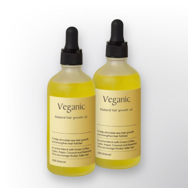 VEGANIC | Natural Hair Growth Oil | Nourishing Castor, Argan, & Coconut | Chemical-Free Care | All Hair Types Durable Strength & Shine