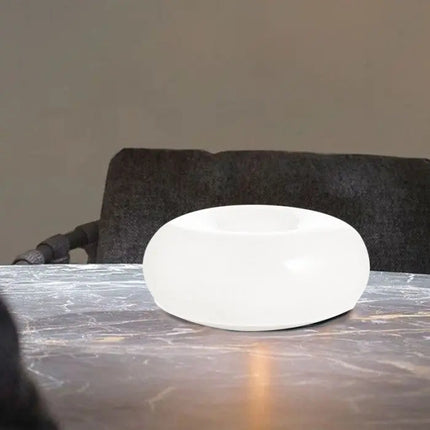 Modern LED Table Lamp | Unique Donut Shape | Dimmable Touch Switch | Energy-Efficient Lighting | High-Quality Glass and Metal | For Living Room, Bedroom, Office | Adjustable Brightness
