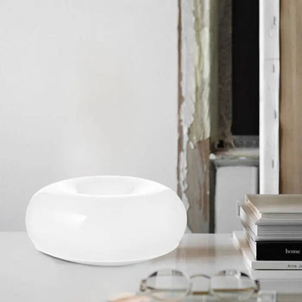 Modern LED Table Lamp | Unique Donut Shape | Dimmable Touch Switch | Energy-Efficient Lighting | High-Quality Glass and Metal | For Living Room, Bedroom, Office | Adjustable Brightness