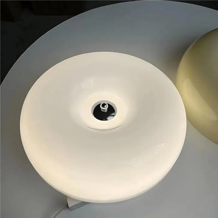 Modern LED Table Lamp | Unique Donut Shape | Dimmable Touch Switch | Energy-Efficient Lighting | High-Quality Glass and Metal | For Living Room, Bedroom, Office | Adjustable Brightness