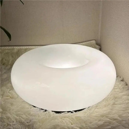Modern LED Table Lamp | Unique Donut Shape | Dimmable Touch Switch | Energy-Efficient Lighting | High-Quality Glass and Metal | For Living Room, Bedroom, Office | Adjustable Brightness
