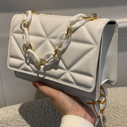 Savannah Quilted Crossbody Bag | Chain Strap | Flap Closure | Multiple Ways to Wear | 4 Colors Available