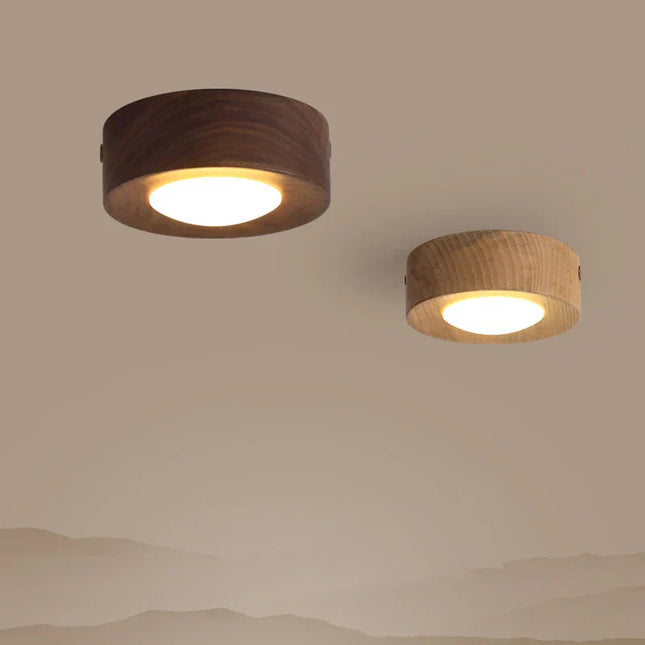 Walnut Wood LED Ceiling Light | Warm Illumination | Sustainable Design | Elegant Craftsmanship | Natural Wood Grain | Energy Efficient
