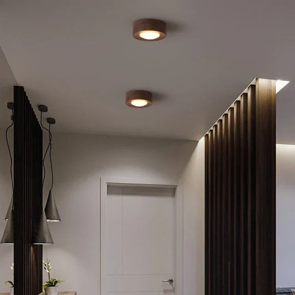 Walnut Wood LED Ceiling Light | Warm Illumination | Sustainable Design | Elegant Craftsmanship | Natural Wood Grain | Energy Efficient