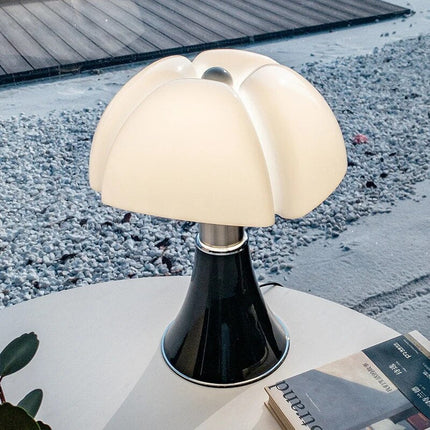 Retro Style Flower Lamp | Black Base | White Acrylic Shade | LED 10W Philips | Touch Switch | Bedside or Desk Light | 1.8M Cable | 1.85KG | Modern Mood Lighting | Energy-Efficient Design