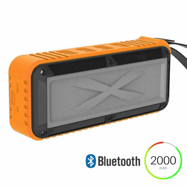 S30 Wireless Bluetooth Speaker | 10 Hour Playtime | Built-In Mic | i-Bass Audio Enhancement | Waterproof IPX5 | 2000mAh Battery | 2x5W Stereo Sound | Portable with Aux Compatibility | Durable Rubberized Design