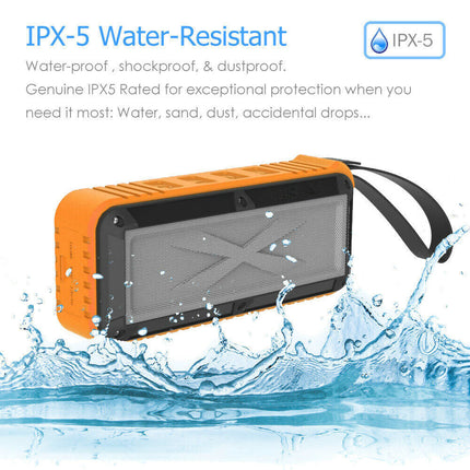 S30 Wireless Bluetooth Speaker | 10 Hour Playtime | Built-In Mic | i-Bass Audio Enhancement | Waterproof IPX5 | 2000mAh Battery | 2x5W Stereo Sound | Portable with Aux Compatibility | Durable Rubberized Design